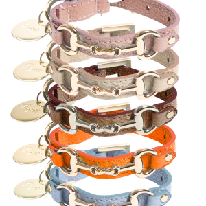 COLLARE IN PELLE CON MORSETTO ORO